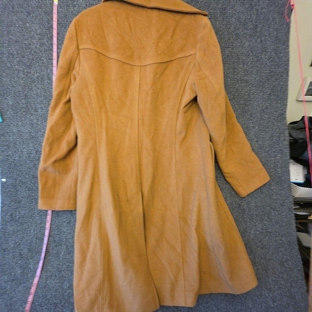 Banana Republic Coat Womens L Brown Wool Single Breasted Overcoat Lined Twill - Picture 9 of 14